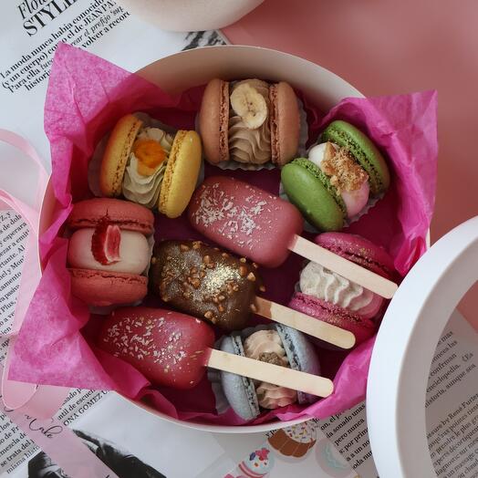 Dulce regalo niña madre hermana esposa set dulces postres macarrones macarrones macarrones paleta mousse