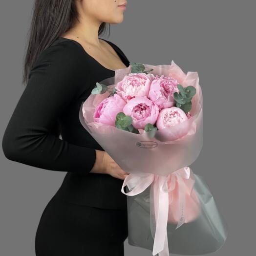 Цветы Букет Art Flowers из 5 пионов