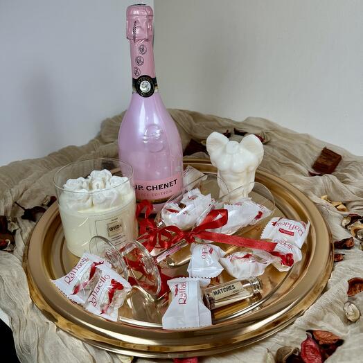 Big gift on a tray