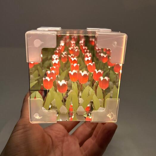 🌷 Светильник из тюльпанов "Purple Meadow" - волшебная композиция  с LED подсветкой