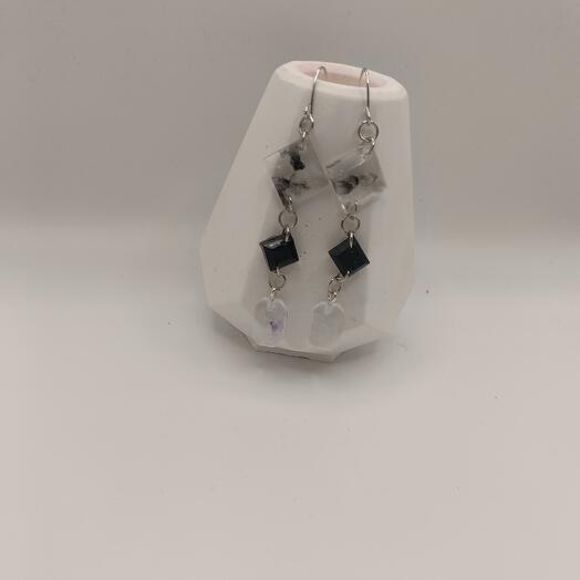 Серьги из эпоксидной смолы прозрачные