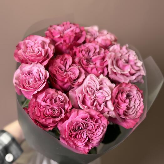 Букет из 11 пионовидных роз кантри Блюз