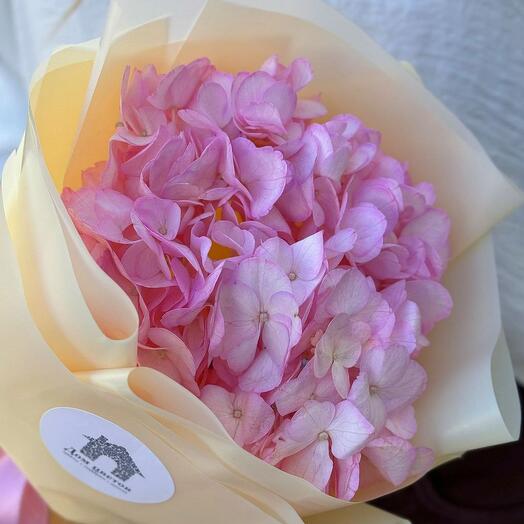 Mono bouquet of pink hydrangeas