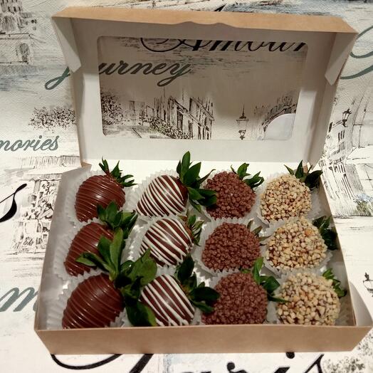 Fresa en chocolato12pcs
