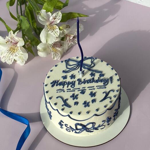 Бенто-торт «Happy birthday со свечкой ,на день рождения