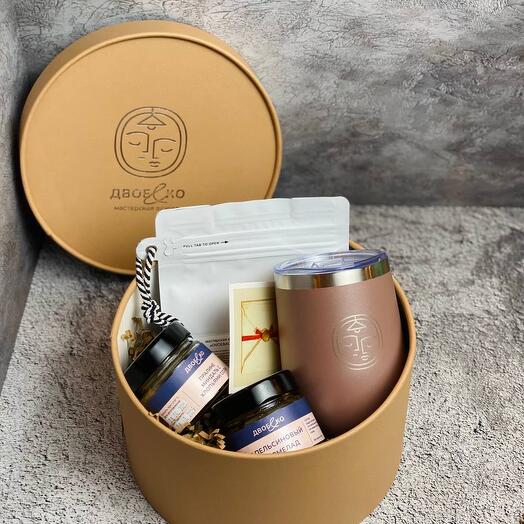 Подарочный набор «Капуччино» с молотым кофе, топпингами к кофе и коффером