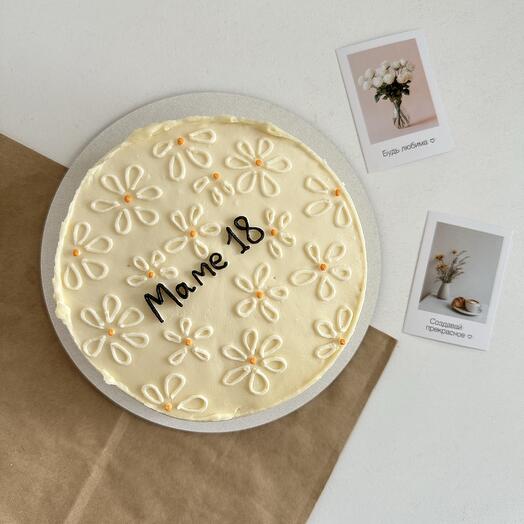 Мини-торт «Маме 18» с ромашками