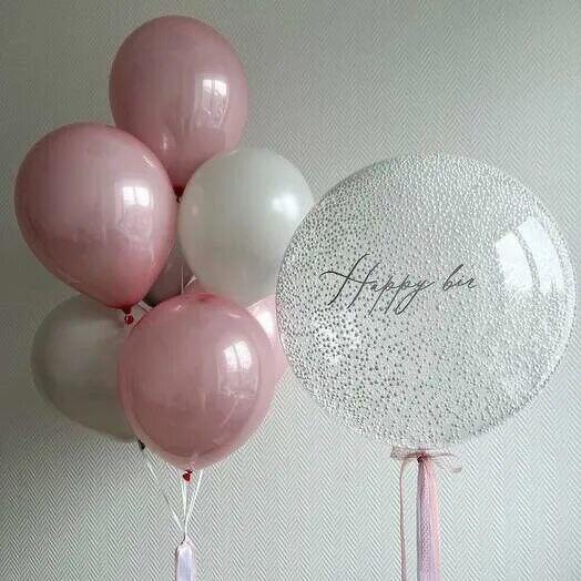 Сет/набор happy birthday в цвете пыльная Роза