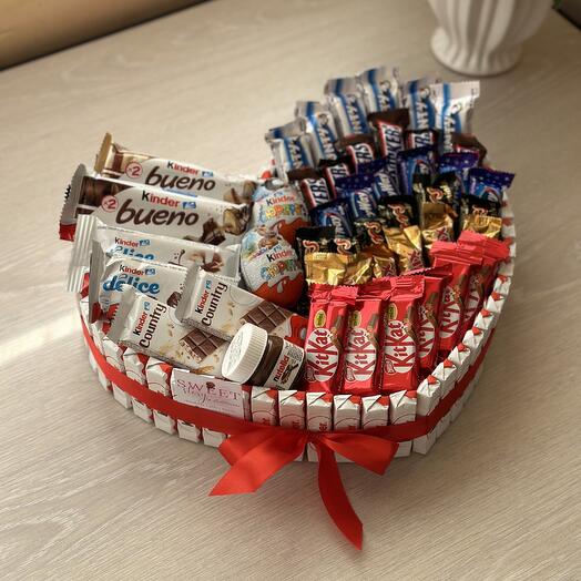 Сладкий набор из конфет «сердце»