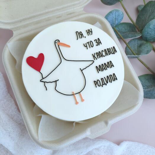 Бенто торт гусь сердце красота на др