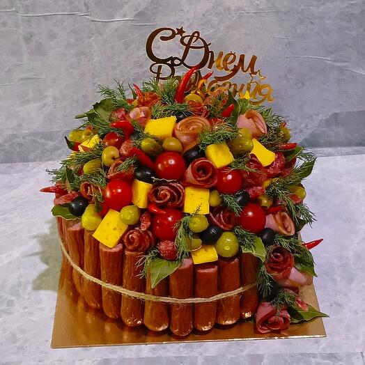 Торт колбасный на день рождения