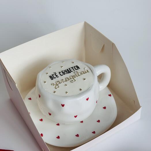 ПП торт в кружке «Все сбудется, загадывай»