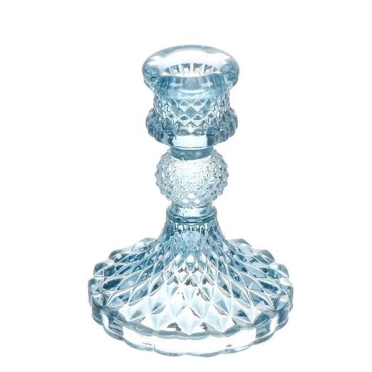 Подсвечник Белфаст стекло голубой h=10 см