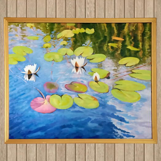 Лилии на воде. Холст, масло, 50*60