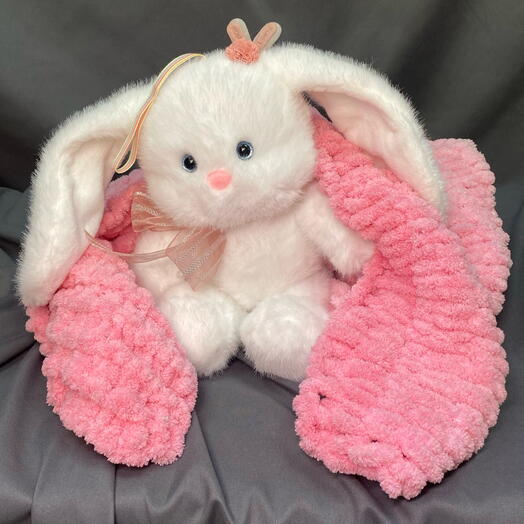 Подарок на выписку. Плед в коляску и зайка для мамочки и ребенка