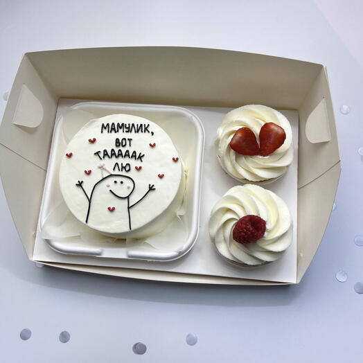 Комбо набор из бенто торта и капкейков