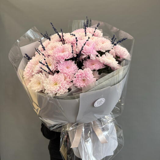 Хризантема с лавандой