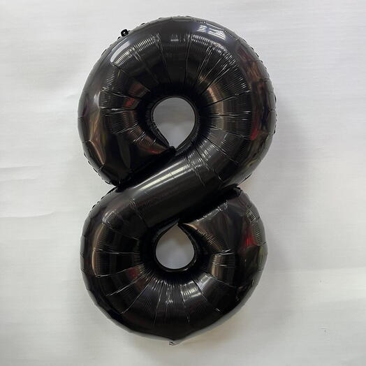 Шар цифра 8, черная, 102 см