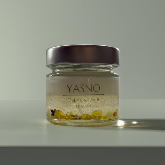 Аромасвеча с натуральным янтарём «Мармеладные мишки»