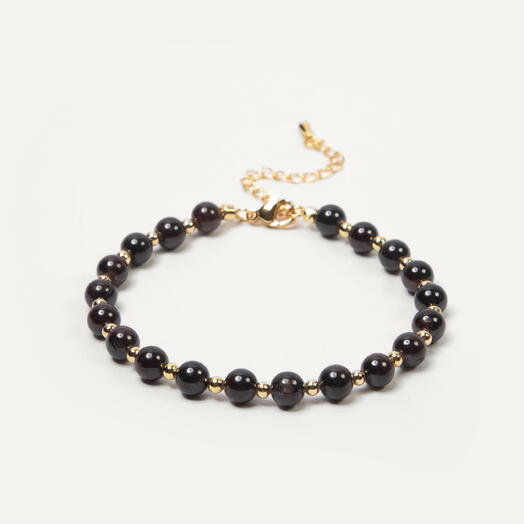 Браслет Самшит Гранат 14K 21 см (BRA1146)