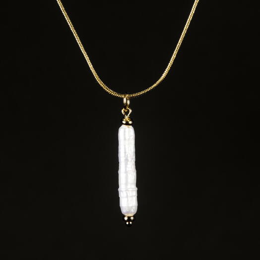 Подвеска, кулон Сорго Барочный жемчуг белый культивированный 14K (PEN1010)