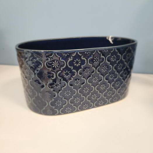 Овальное керамическое кашпо