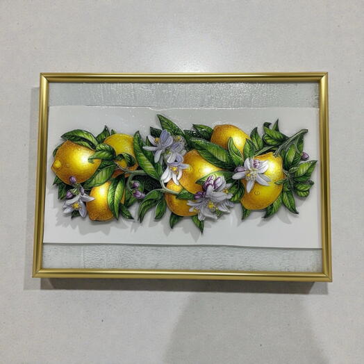 Картина объемная «Лимоны» (рамка в подарок)