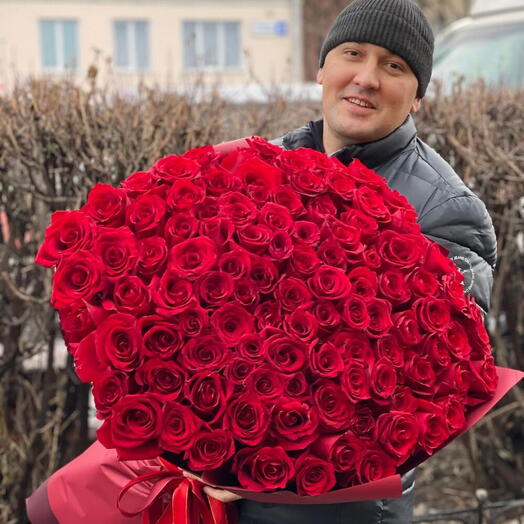 Розы 101 штука 80 см