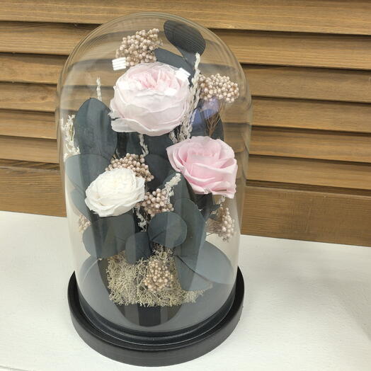 Композиция в стеклянном клоше/ в колбе