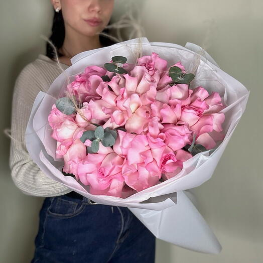 Розовые обещания 💋 Французские розовые розы х7