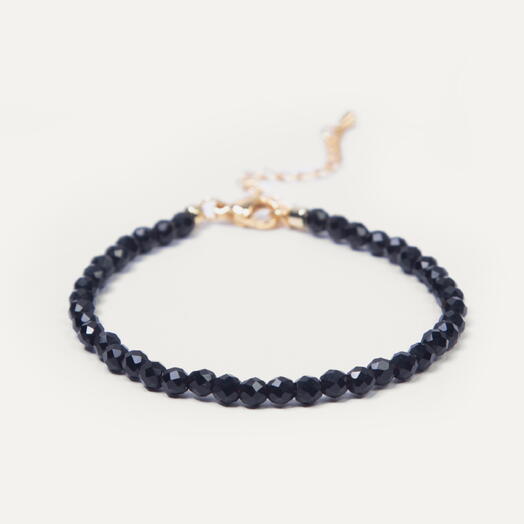 Браслет Ирис Черный агат 14K 19 см (BRA1142)