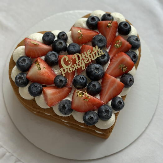 Открытый медовый тортик сердце на день рождения! Для мамы/ папы/ сестры ️