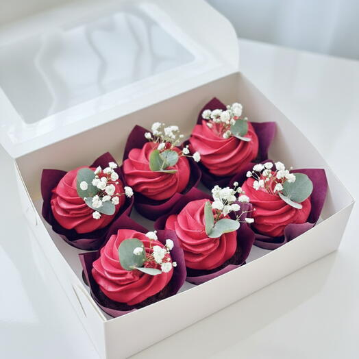 Cupcakes Роза, 6 штук