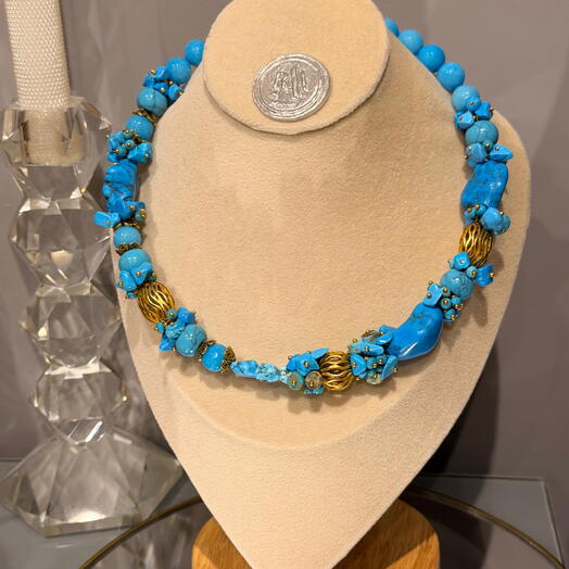 Колье «CIELO BLU | ORO | HOWLITE»