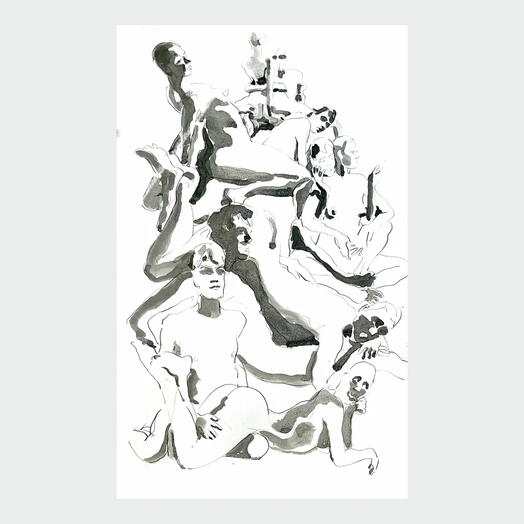 Скетч-Ню-Графика: широкоформатная работа «Растворение»