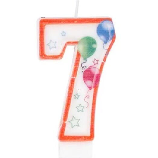 Свеча для торта Цифра 7 (7 см), воздушные шары