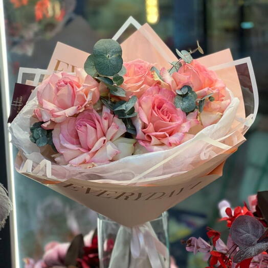 Букет с французскими розами 😍 Розовая роза🩷 Розы Французская роза Дофаминовый букет