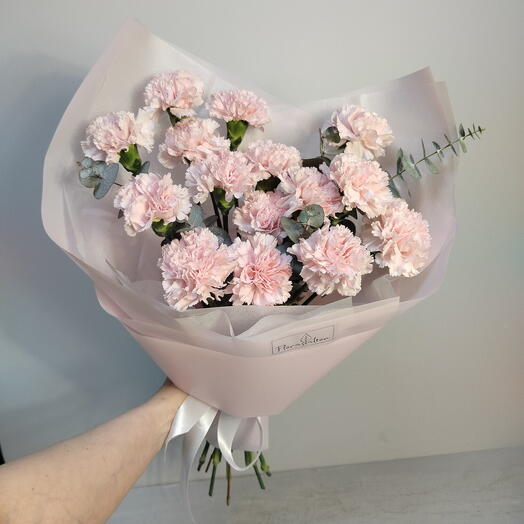 Моно букет из розового диантуса (гвоздика) 🌸