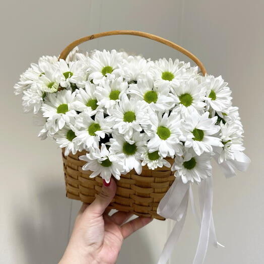 Корзина с ромашками