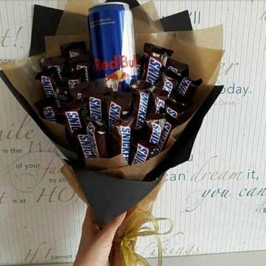 Букет из конфет с энергетиком "Драйвовый" ⚡🍫🎁😎 коллеге,отцу,мужу