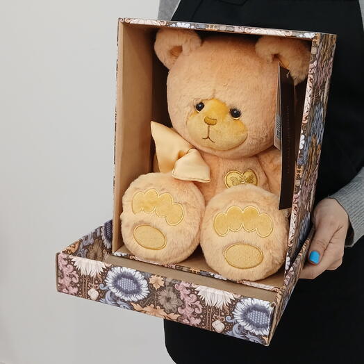 Мишка в подарочной коробке карамельный мишка Глэм