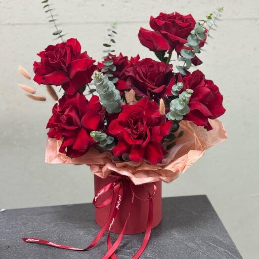 French roses in a box