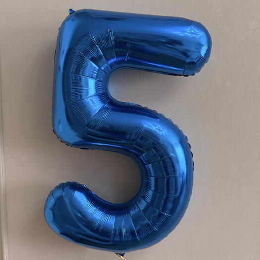 Цифра 5, синий цвет