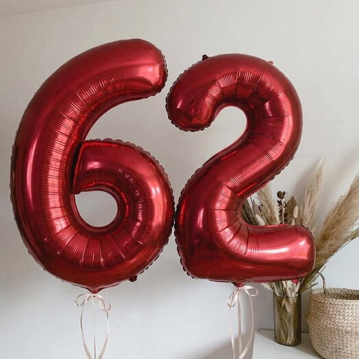 Шар фольгированный цифра «62»
