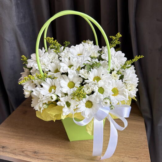 Хризантема ромашковая в корзиночке 🌼