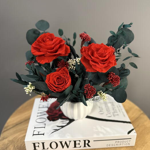 Красные стабилизированные розы 🌹