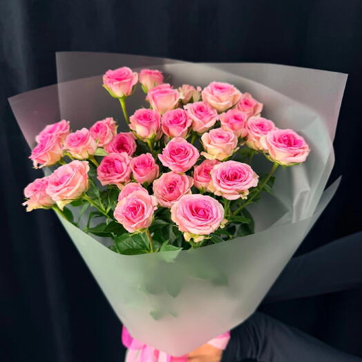 Моно букет с кустовыми розами 🌸