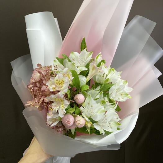 Акция 🔥Букет из гортензии и альстромерий 💐