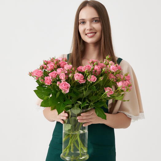 Пачка кустовых роз "Мелодия" 50см 10 шт
