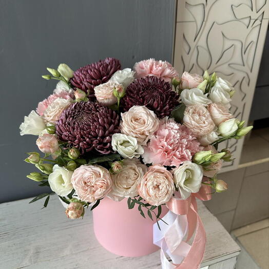 Композиция с хризантемой бигуди😍